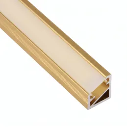 Kutna aluminijska letvica ZARIA za LED rasvjetu s mliječnim pokrovom / Zlatna