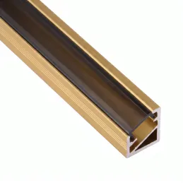 Kutna aluminijska letvica ZARIA za LED rasvjetu s crnim poklopcem / Zlatna