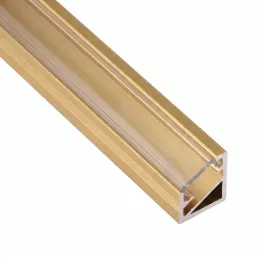 Kutna aluminijska letvica ZARIA za LED osvjetljenje s prozirnim poklopcem / Zlatna