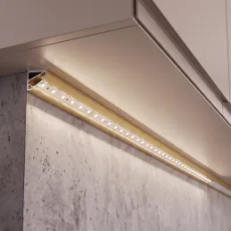 Kutna aluminijska letvica ZARIA za LED osvjetljenje s prozirnim poklopcem / Zlatna