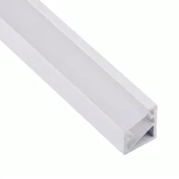 Kutna aluminijska letvica ZARIA za LED rasvjetu s mliječnim poklopcem / Bijela mat