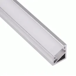 Kutna aluminijska letvica ZARIA za LED rasvjetu s mliječnim poklopcem / Aluminij