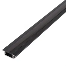 Zatvorna aluminijska letvica ZARIA za LED rasvjetu s crnim poklopcem / Crna mat završna obrada