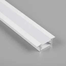 Zatvorna aluminijska letvica ZARIA za LED rasvjetu s mliječnim pokrovom / Bijela mat