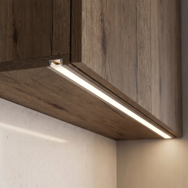 Zatvorna aluminijska letvica ZARIA za LED rasvjetu s mliječnim poklopcem / Aluminij