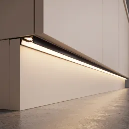 Aluminijska letvica za LED osvjetljenje postolja ARIANA s mliječnim pokrovom / Crna mat