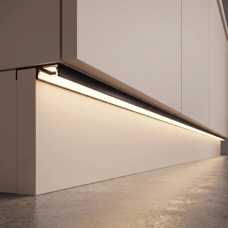 Aluminijska letvica za LED osvjetljenje postolja ARIANA s mliječnim pokrovom / Crna mat