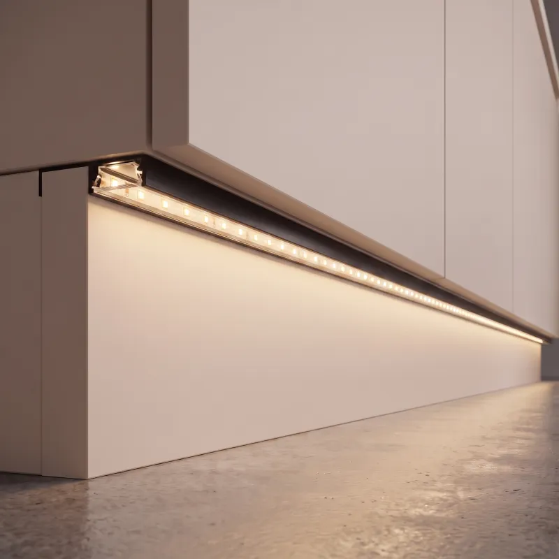 Aluminijska letvica za LED osvjetljenje postolja ARIANA s prozirnim pokrovom / Crna mat