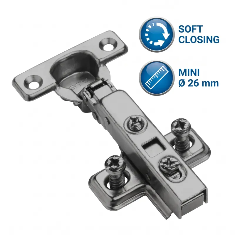 MINI šarka naložena s prigušenjem 26 mm CLIP / Crna