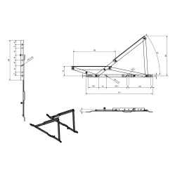 Podizni opružni mehanizam za spremište garniture / Bijela mat
