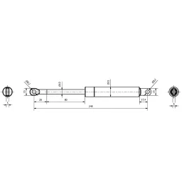 Plinski klip za mehanizam za krevete ORIA / 245 mm