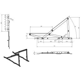 Krevetni podizni mehanizam na plinske amortizere ORIA MAXI / Antracit