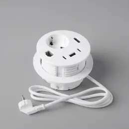Utičnica za stol OFFICE SMART 80 SCHUKO 1x230V + USB A-C + HDMI + Rj45 / Bijela