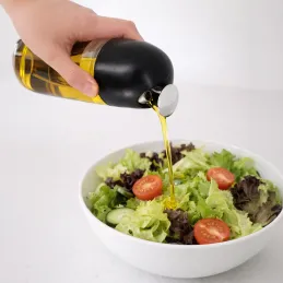 Staklena boca za maslinovo ulje ili ocat s automatskim otvaranjem 510 ml / Crna