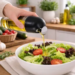Staklena boca za maslinovo ulje ili ocat s automatskim otvaranjem 510 ml / Crna