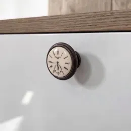 Ručka knopka VIAMO CLOCK / Smeđa metalik