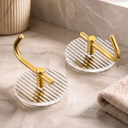 Samoljepljiva vješalica GLAMOUR ROUND / Zlatno brušena