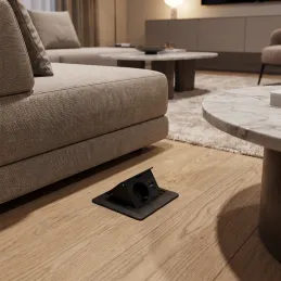 Podna utičnica FLOOR LUX SCHUKO 1x230V + USB A-C / Crna
