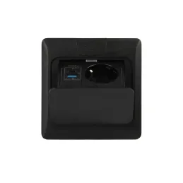 Podna utičnica FLOOR LUX SCHUKO 1x230V + USB A-C / Crna