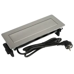 Izvlačna utičnica AMBIENTE SCHUKO 3x230V + USB A-C / Nehrđajući čelik