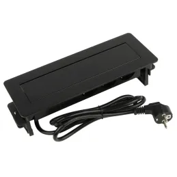 Izvlačna utičnica AMBIENTE SCHUKO 3x230V + USB A-C / Crna mat