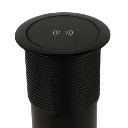 Izvlačna utičnica AVION SCHUKO 2x230V + USB A-C i indukcijsko punjenje / Crna mat