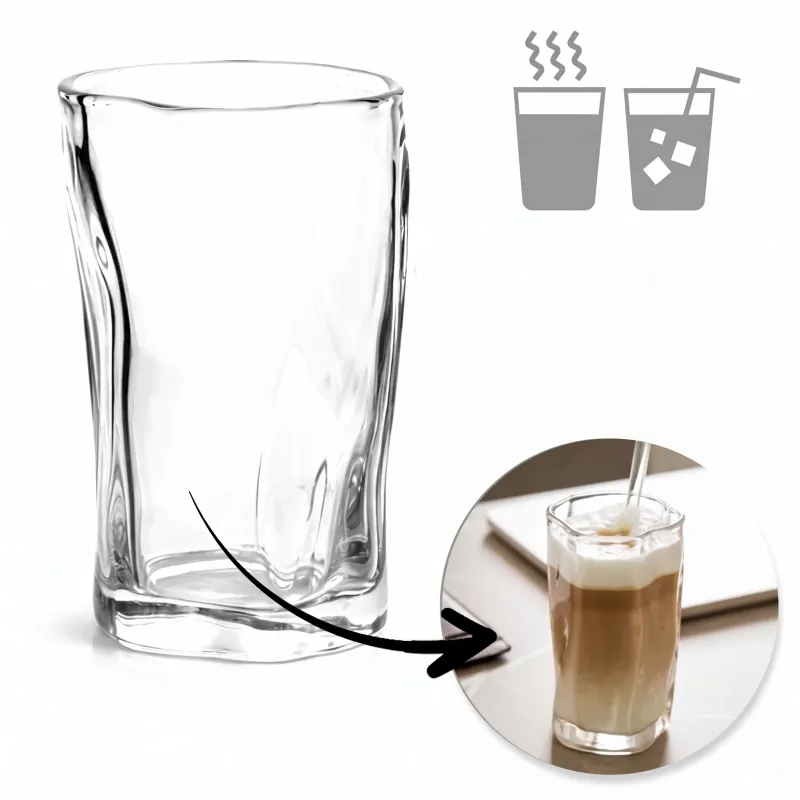 Borosilikatna čaša za kavu WAVE 275 ml / Prozirna