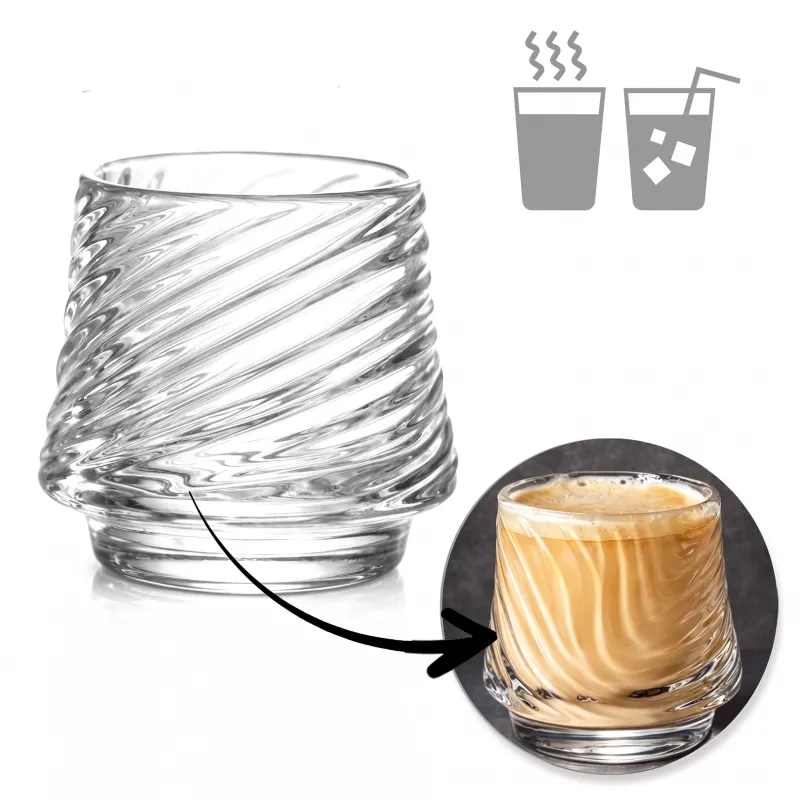 Borosilikatna čaša za kavu GROOVE 150 ml / Prozirna