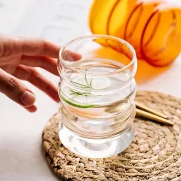 Borosilikatna čaša za kavu BUBLLE 350 ml / Prozirna