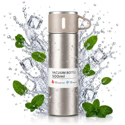 Nerđajući termos s čašom THERMIO 500ml / Bež