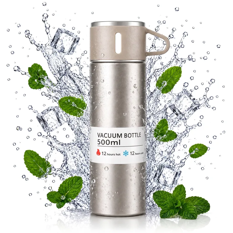 Nerđajući termos s čašom THERMIO 500ml / Bež