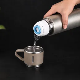 Nerđajući termos s čašom THERMIO 500ml / Bež