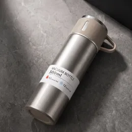 Nerđajući termos s čašom THERMIO 500ml / Bež