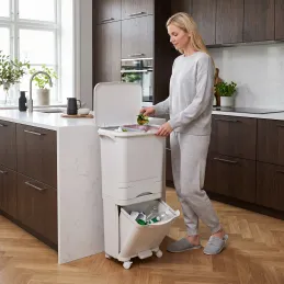 Kanta za otpad SAVA na kotačima 42L / Bijela
