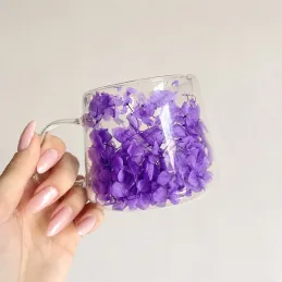 Termo šalica za napitke s cvjetnim uzorkom FLOWER GLASS 180 ml / Ljubičasta