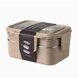 Nehrđajući čelični lunch box s priborom MY BOX / Bež