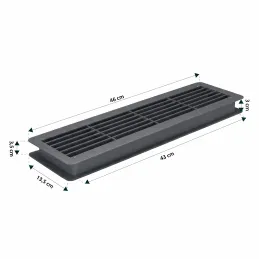 Dvostrana ventilacijska rešetka za vrata 430 x 115 mm / Grafit