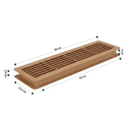 Dvostrana ventilacijska rešetka za vrata 430 x 115 mm / Hrast
