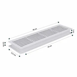 Obostrana ventilacijska rešetka za vrata 430 x 115 mm / Bijela mat