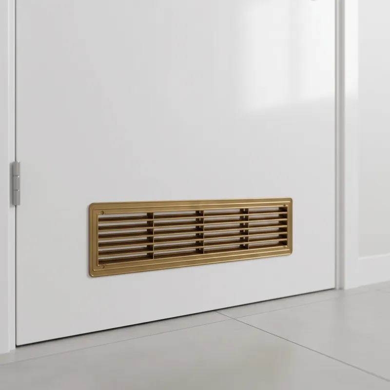 Obostrana ventilacijska rešetka za vrata 430 x 115 mm / Zlatna patina