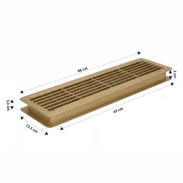 Obostrana ventilacijska rešetka za vrata 430 x 115 mm / Zlatna patina