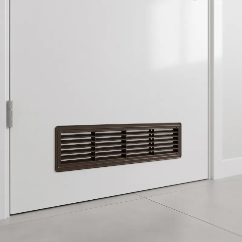 Obostrana ventilacijska rešetka za vrata 430 x 115 mm / Tamnosmeđa