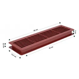 Obostrana ventilacijska rešetka za vrata 430 x 115 mm / Calvados