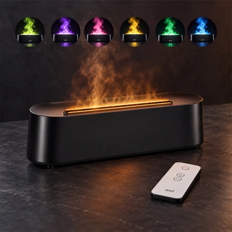 LED aroma difuzor s efektom vatre GALO / Crni