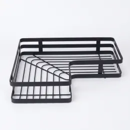 Set od 2 visećih kutnih polica SAND / Crna mat