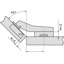 Krilo 45° SLIDE-ON s podloškom