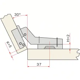 Zavjesa 30° SLIDE-ON s podloškom