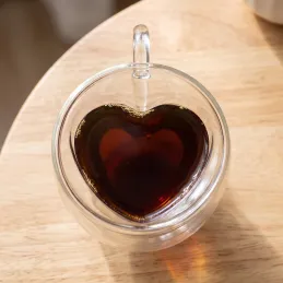 Termo šalica za kavu HEART 240 ml / Prozirna