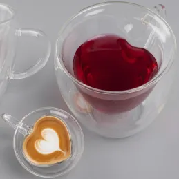 Termo šalica za kavu HEART 240 ml / Prozirna