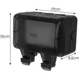 Vanjska električna utičnica GARDENIA SCHUKO 2x230V / Crna mat